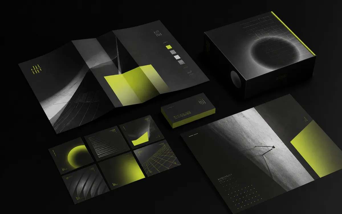 Abstract graphic design and brand asset mockups